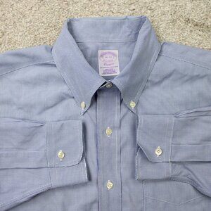 Brooks Brothers Classic Shirt Men 16,33 Blue Non-Iron American Supima Cotton L/S